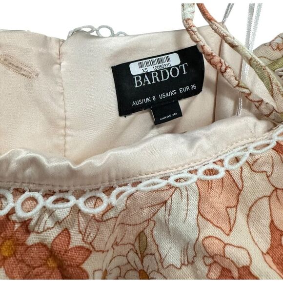 BARDOT Caitlyn Halter Off-the-Shoulder Mini Dress - Size XS - New - Picture 2 of 3